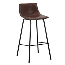 GYPPG Sgabello Bar con Altezza del bancone Sedie Sgabelli Bar Vintage in Ecopelle con Schienale e poggiapiedi ergonomici, Marrone Antico, 1 Pezzo