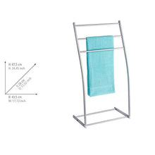 Wenko 166051000 Aluminio Almeria - Portasciugamani in Acciaio Verniciato a Polvere, 43,5 x 87,5 x 28 cm, Effetto Alluminio