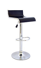 Yellowshop - Sgabelli Girevoli Nero E Cromato Sgebello Disign Ergonomico Regolabile Direzionale con Schienale E Poggiapiedi da Bar Pub Studio Ufficio Cucina Modello Plex Coppia (2 Pezzi)