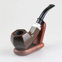 Pipa fumante curva in legno, filtro da 9 mm con filtro centrale Pipa da tabacco, misura media, con accessori, A1