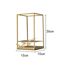 ZLJ Espositore per portaoggetti Quadrato in Metallo Geometrico autoportante per portabottiglie per Ripiani Frigo dispensa - Contiene 1 Bottiglia d'oro
