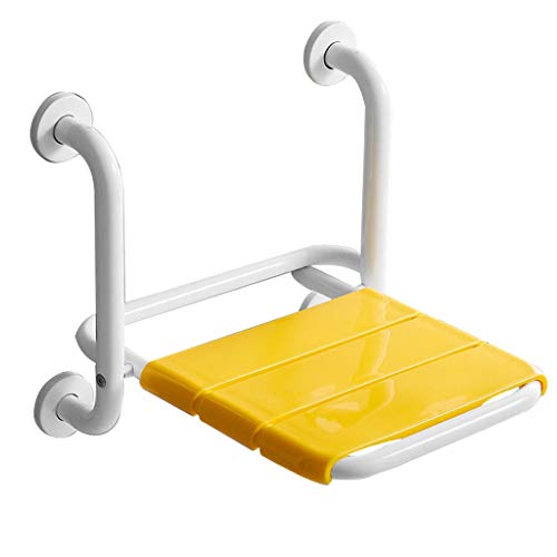 Maniglie Corrimano Bagno Sedile Ribaltabile Bagno Sicurezza WC Sgabello Antiscivolo A Parete per Anziani Disabili Corrimano Sgabello da Bagno Cuscinetto 600 kg (Color : Yellow, Size : 48 * 44 * 42cm)