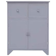 FAMIROSA Armadietto Grigio 60x30x75 cm in Legno di Paulownia