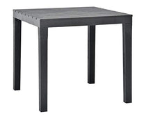 Tomaino Tavolo da Giardino Quadrato in plastica Effetto Legno 78 x 78 x 72h cm (Antracite)