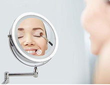 XYSQWZ Specchio da Trucco con Specchio Ingranditore 10x, Specchi da Parete Rotazione di 360 Gradi Specchio Ingranditore Specchio Flessibile 10x Specchio Double Face Caricatore USB
