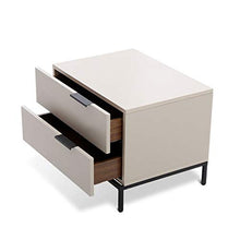 RKRZLB Comodino Bianco Camera da Letto Cassettiera Moderno con 2 Cassetti 21.6x16.1x16.1inch Cassettiere Cameretta