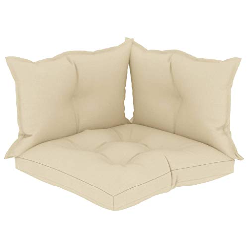 Goliraya Cuscini per Divani su Pallet 3 pz in Tessuto Nero/Grigio Talpa/Crema,Cuscino Quadrato,Cuscino da Esterno,Cuscino per Divano,Cuscino Pallet