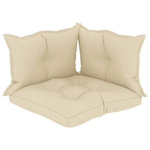 Goliraya Cuscini per Divani su Pallet 3 pz in Tessuto Nero/Grigio Talpa/Crema,Cuscino Quadrato,Cuscino da Esterno,Cuscino per Divano,Cuscino Pallet