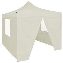 Tidyard Gazebo Professionale Pieghevole con 4 Pareti, Gazebo da Esterno, Tenda da Festa 2x2m Acciaio Crema
