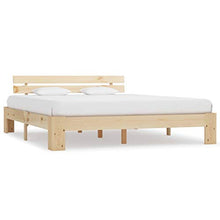 BIGTO - Struttura per letto in legno di pino massiccio, per camera da letto, stile C, 180 x 200 cm, colore: Naturale