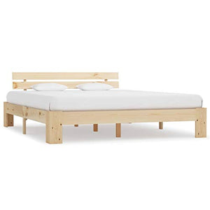 BIGTO - Struttura per letto in legno di pino massiccio, per camera da letto, stile C, 180 x 200 cm, colore: Naturale