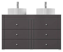 Mobile bagno a terra Memoria Classic antracite satinato con lavabi appoggiati