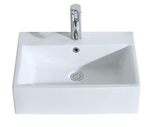 Eridanus Serie Monterosso, Lavabo di Ceramica Bianco Lusso Lavandino Lavello Lavamano Lavabo da Appoggio Rettangolare Quadrato Bacinella Lavandino Lavello per Bagno Casa Bidet Lavabo con Troppopieno