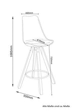 Homexperts Barhocker 2-er Set Inka Ideal für Ihren Wohn-und Essbereich Set di 2 sedie da Bar, Grigio, B 48.5, H 108.5, T 55 cm