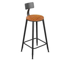 LULUVicky Seggiolone Sgabelli da Bar, Sedia da Bar in Legno Massello in Stile Industriale Semplice (Size:40 * 40 * 86CM; Color:Black)