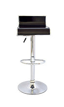 Yellowshop - Sgabelli Girevoli Nero E Cromato Sgebello Disign Ergonomico Regolabile Direzionale con Schienale E Poggiapiedi da Bar Pub Studio Ufficio Cucina Modello Plex Coppia (2 Pezzi)