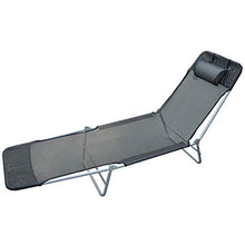 Outsunny Sedia a Sdraio Lettino Reclinabile da Giardino Spiaggia Piscina 182x56x24,5cm Nero