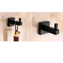 OUNONA Ganci portasciugamani da Bagno Ganci per Bagno Asciugamano da Bagno Appendiabiti Fissato al Muro Gancio Asciugamano Singolo Gancio Quadrato (Nero)