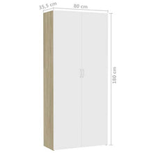 FAMIROSA Armadietto Bianco e Rovere Sonoma 80x35,5x180 cm in Truciolato