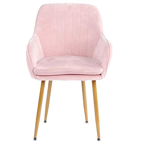 Poltroncina Moderna Velluto Seduta Sedie per Soggiorno Camera da letto Sala da pranzo con Gambe in Metallo Ufficio Poltrona da toeletta Poltrona Sedie Imbottite Sedie da Pranzo Sedie da Cucina