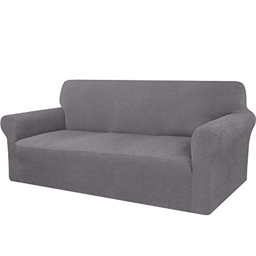 Granbest, copridivano Spesso, Elasticizzato, Elegante, Rivestimento per mobili, Antiscivolo, AntiGraffio, Tessuto Jacquard Spandex (3 posti, Grigio Chiaro)
