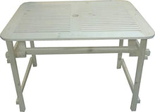 P&J Tavolo da Giardino Pieghevole in Legno massello con Foro per ombrellone (109x79, Naturale)