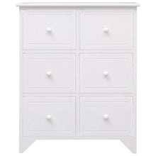 SKM Armadietto con 6 Cassetti Bianco 60x30x75cm Legno di Paulownia (13.1kg)