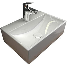 Alpenberger - Lavabo con rivestimento antibatterico in ceramica, 36 x 25 cm, da appendere o da appoggio, con rivestimento nano e design elegante