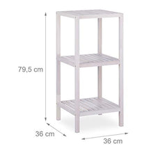 Relaxdays Scaffale da Bagno, Legno di Noce, Ripiani Portaoggetti, Mobiletto Salvaspazio,79,5x36x36, Mobile Cucina,Bianco
