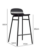 MYAOU Sgabelli da Bar Sedia da Bar in plastica Ecologica Sedie da Bar per Colazione Sedie da bancone da Cucina Gambe in Metallo Sgabelli da Bar Sgabelli Alti con schienali e poggiapiedi 65 cm / 75 cm