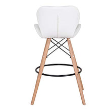 GrandCA HOME Seggiola da Bar Set di 2, Sedia da pranzo da cucina sgabello alto ,Sgabello da Bar Imbottito(Bianco)