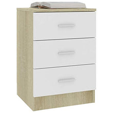 Tidyard Comodino Bianco e Rovere Sonoma 38x35x65 cm in Truciolato