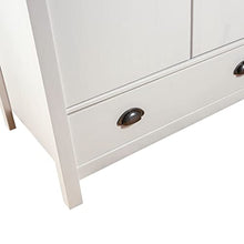 vidaXL Armadio a 3 Ante Hill Range Bianco 127x50x170 cm Legno di Pino