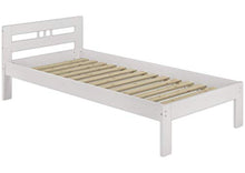 Erst-Holz Solido Elegante Letto Bianco in Pino massello 100x200 con doghe rigide 60.64-10W