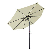 Aufun Ombrellone 300 cm con manovella e Protezione Solare a LED Bianca Protezione UV LED inclinabile 40+ - Ombrellone da Giardino in Alluminio Beige Ombrello da Giardino Ombrello da Giardino (Beige)