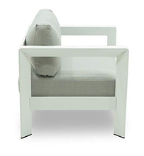 Set Salotto da Giardino Divano 2 Poltrone e Tavolino in Alluminio Estia Bianco