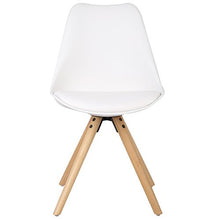 WOLTU BH52ws-1 Sedia Sala da Pranzo Sgabello con Schienale in Plastica e Ecopelle Senza Braccioli Gambe di Legno Bianco