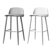 yunyu Sedia da Ufficio,Sgabello da Bar Alto Grigio e Bianco (Due Set) Altezza 75 cm (30 Pollici) Struttura in Ferro Gambe Spesse, Vernice Grigia (Bianca), per ristoranti, Bar, caffè, Reception