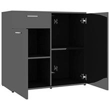 XHCP Credenza, Comodino, Comodino, cassettiera per la casa Soggiorno Camera da Letto Bianco Lucido 80x36x75 cm truciolare