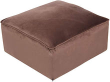 CLP Pouf Cuscino da Terra Nantes in Velluto O Stoffa I Puff Poggiapiedi Design Rettangolare con Piedini I Altezza 30 CM, Colore:Marrone, Materiale:Velluto