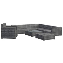 SKM Set Divani da Giardino 8 pz con Cuscini in Polyrattan Grigio (76.65kg)