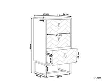 Beliani Cassettiera Legno Chiaro Gambe in Metallo Bianco Portaoggetti 91 x 49 cm
