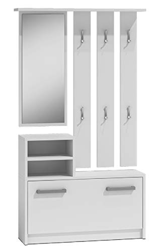 NOXEN - Armadio bianco per camera da letto, credenza, 6 cassetti, comodino per casa, soggiorno, corridoio, colore: bianco