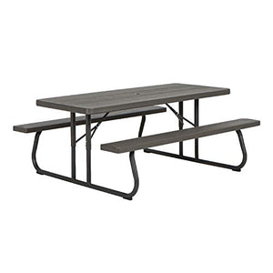 Picnic - tavolo da giardino con panche incorporate tavolo da picnic 6 posti in con telaio in acciaio made in italy