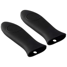 Cabilock 2 Pezzi in Silicone Copri Manico per Padelle Manici Resistenti al Calore per Padelle Bistecchiere Padelle in Ghisa (Nero)