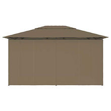 Festnight Gazebo da Giardino con Tende, Gazebo da Esterno, Tenda da Party, Gazebo Professionale 4x3 m Grigio Talpa 180 g/m²