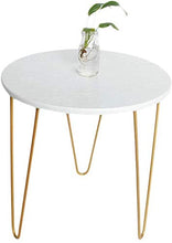 TONG HXF- Piccolo tavolino tavolino Rotondo d'oro Creative Gambe del Tavolo Bianco 47 * 51 Centimetri Durevole