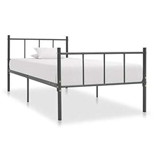 BIGTO - Struttura letto in metallo acciaio per camera da letto, colore: grigio, 90 x 200 cm