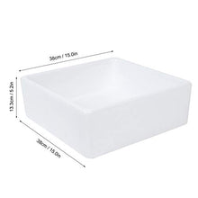 Lavabo Lavabo da appoggio Lavabo quadrato moderno in ceramica Lavabo Piano di lavoro Lavabo bianco Accessori da bagno Lavabo bagno lavabo lavabo da appoggio lavabo vanità, 38 x 38 x 13,3 cm