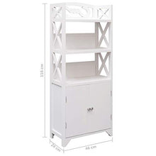 FAMIROSA Armadietto da Bagno Bianco 46x24x116 cm, Legno di Paulownia